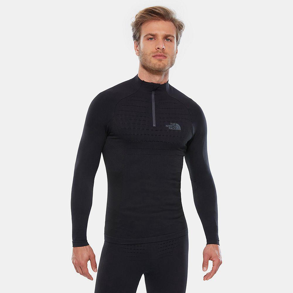 The North Face Sport  Zip Ανδρικα Μπλούζα Με Μακρύ Μανίκι - Μαυρα / Γκρι (DJAR93071)
